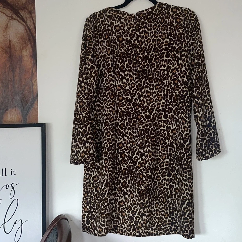 J. Crew Cheetah Leopard Print Crepe Shift Dress